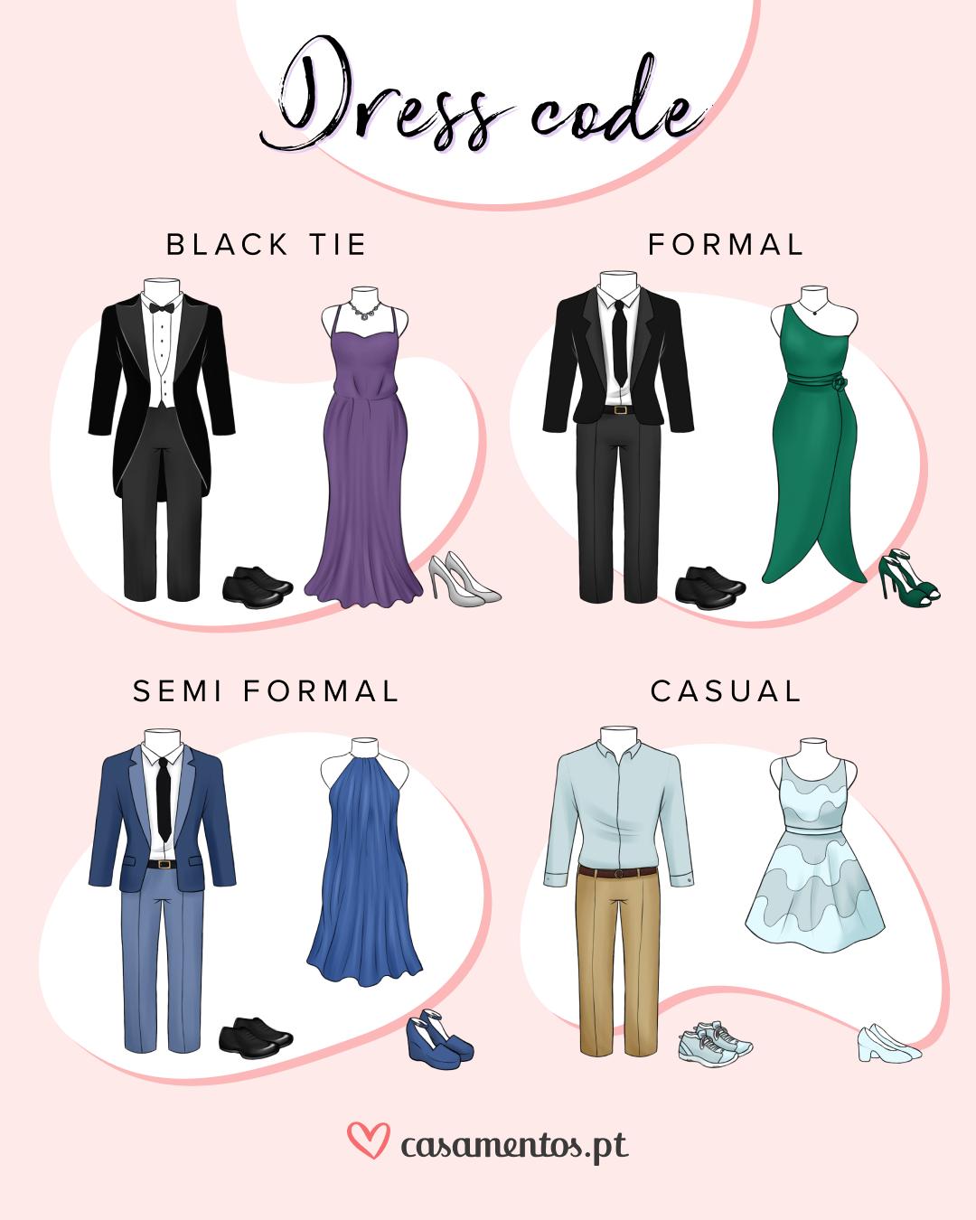 Dress code para convidados: qual escolhes?