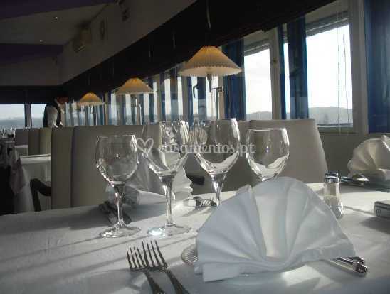 Decoracao Mesa De Restaurante Varanda Azul Foto 2