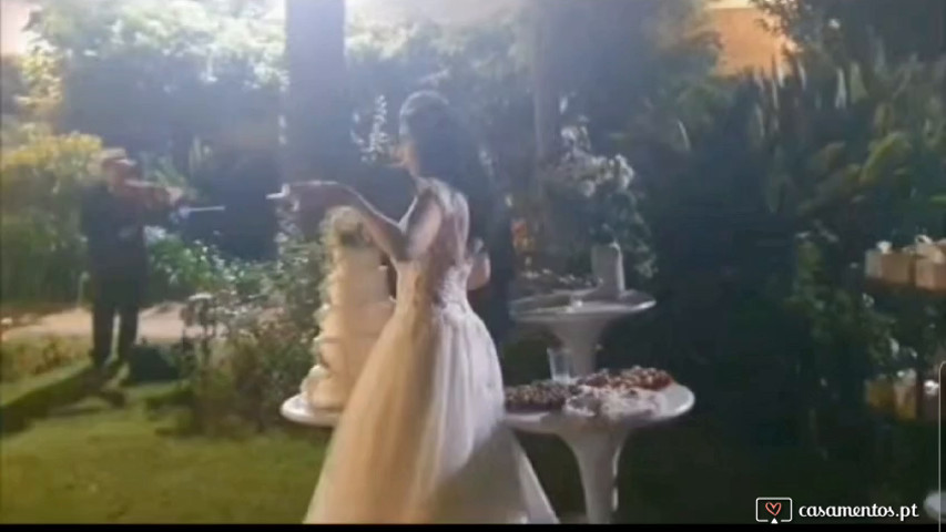 Duo de cordas cerimonia , cocktail e corte do bolo 