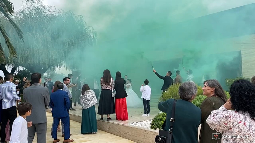 Chegada a quinta dos noivos