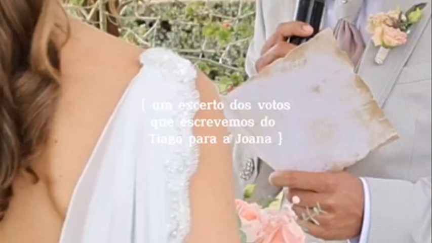 Votos de Casamento Tiago para a Joana