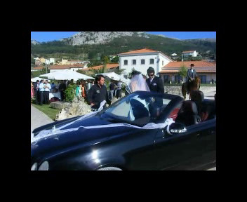 Chegada dos noivos na Quinta do evento