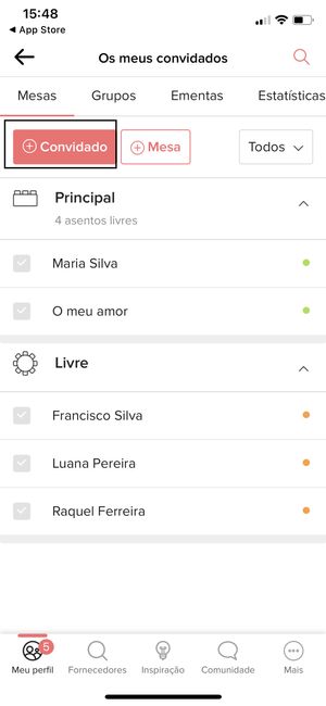 Como fazer a lista de convidados pela APP? 2