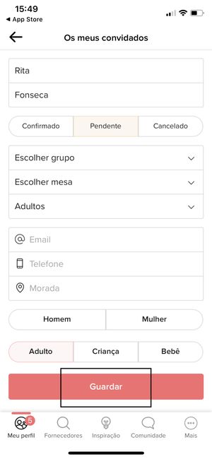 Como fazer a lista de convidados pela APP? 3