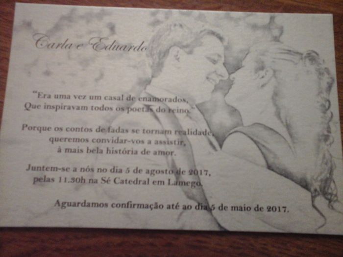 Parte da frente do convite