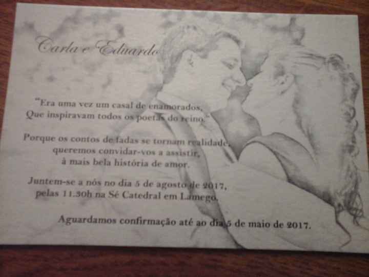 Parte da frente do convite