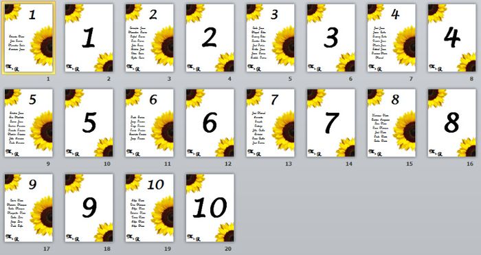 identificadores de mesa