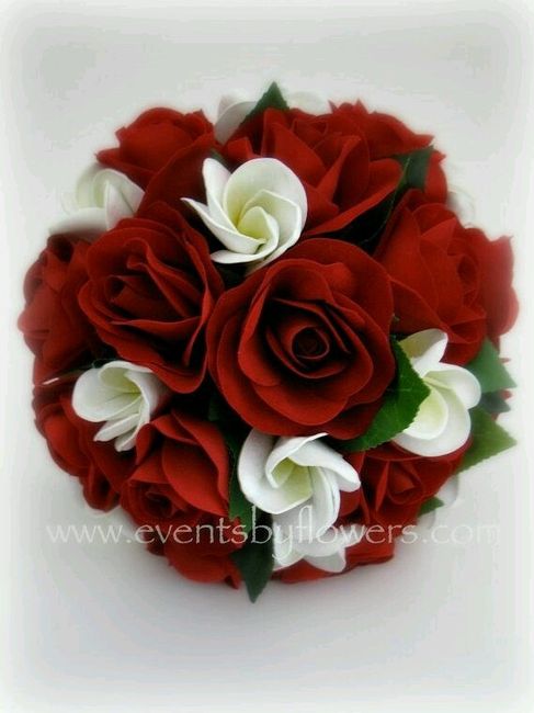 Ramo de noiva em tons de vermelho e branco. - 4