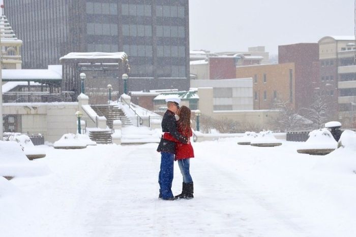 Pedido de casamento na neve