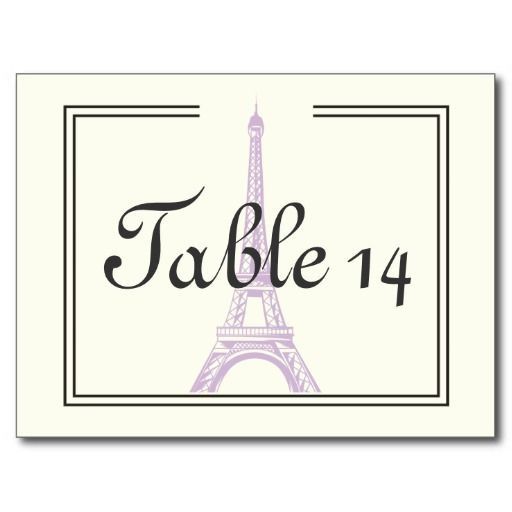Marcadores de mesa - tema Paris