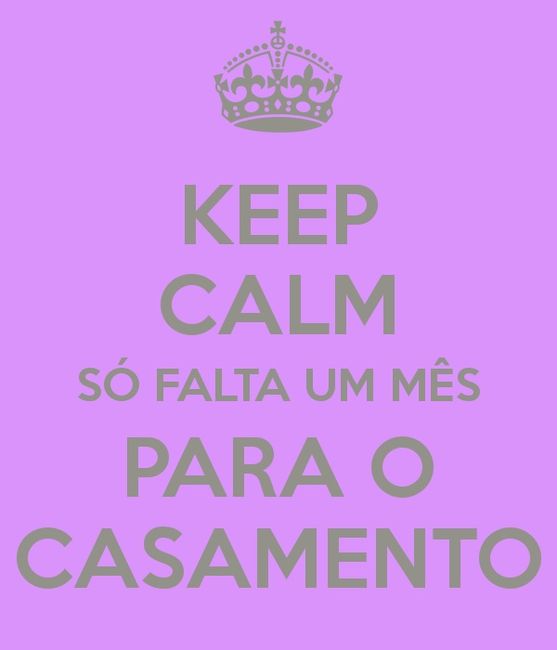 Falta SÓ um mês aiiiii 