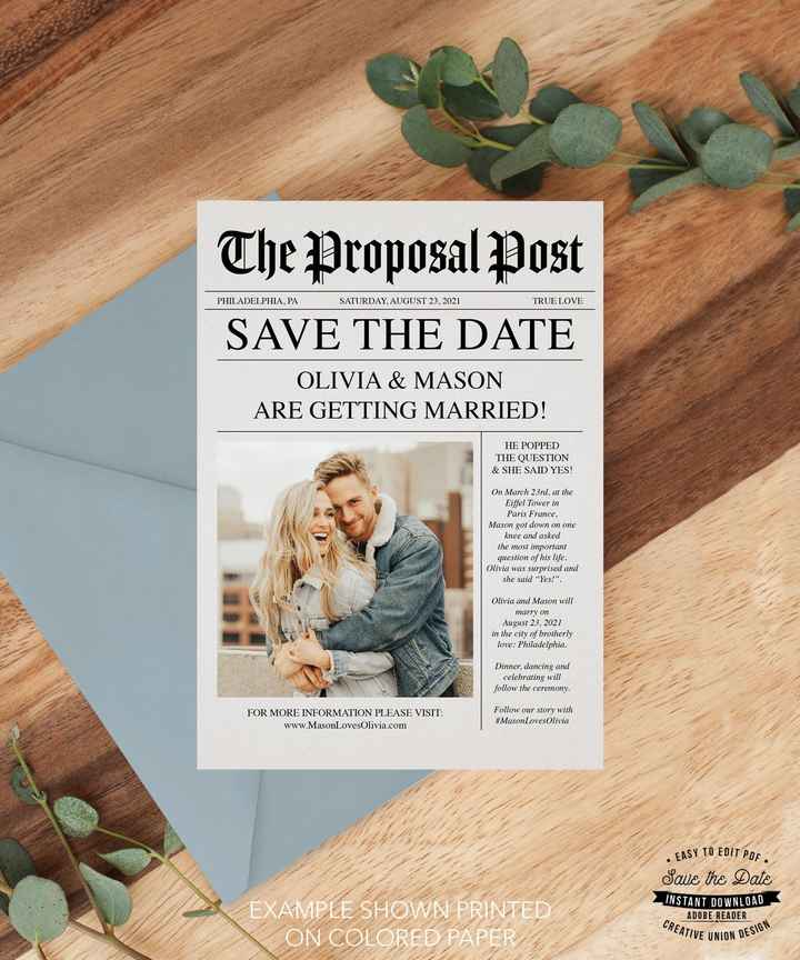 Jornal para convite de casamento - 1