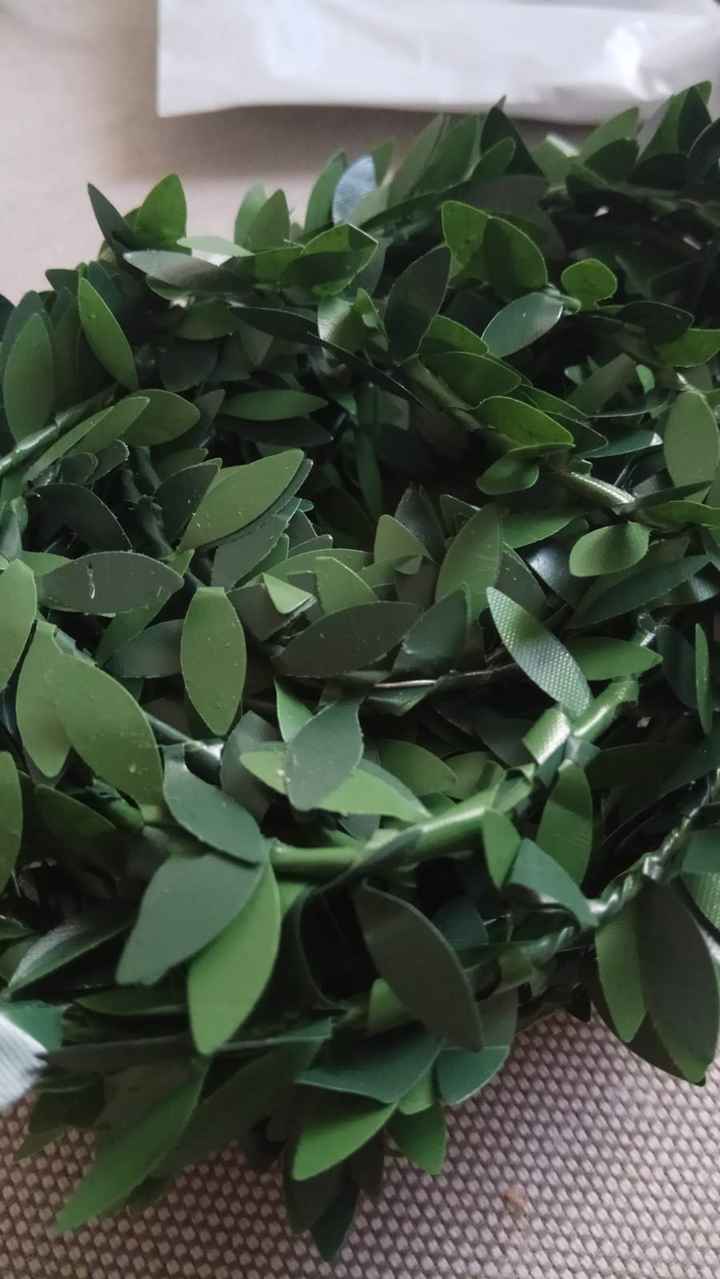 Folhas artificiais de perto