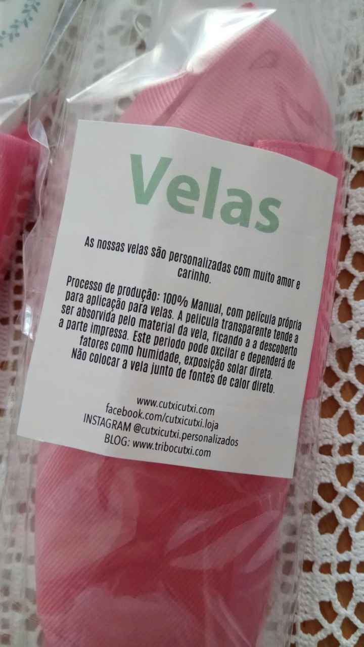 Etiqueta informativa, por vela