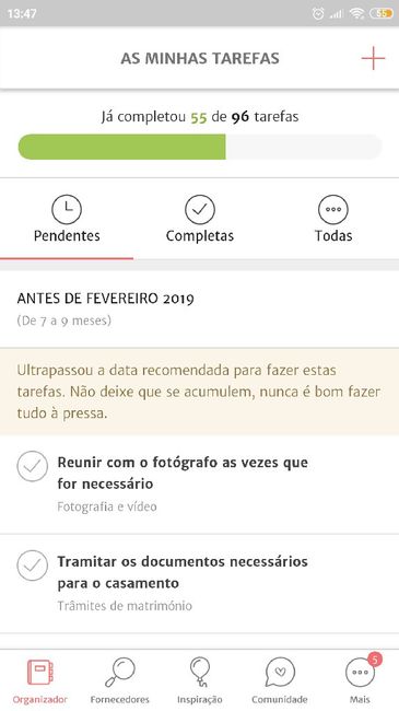 Quantos checks já completaram? - 1