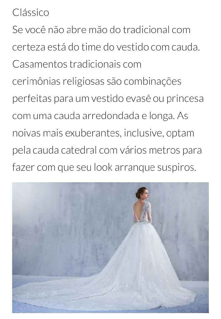 Vestido de noiva com ou sem cauda? - 1