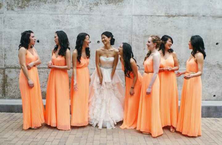 Mês de junho - mês laranja - inspirações para vestidos de madrinha/damas de honra - 7