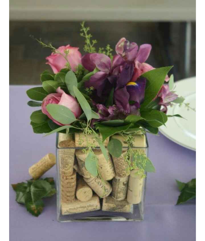 Inspirações para centros de mesa com  rolhas de cortiça - 4