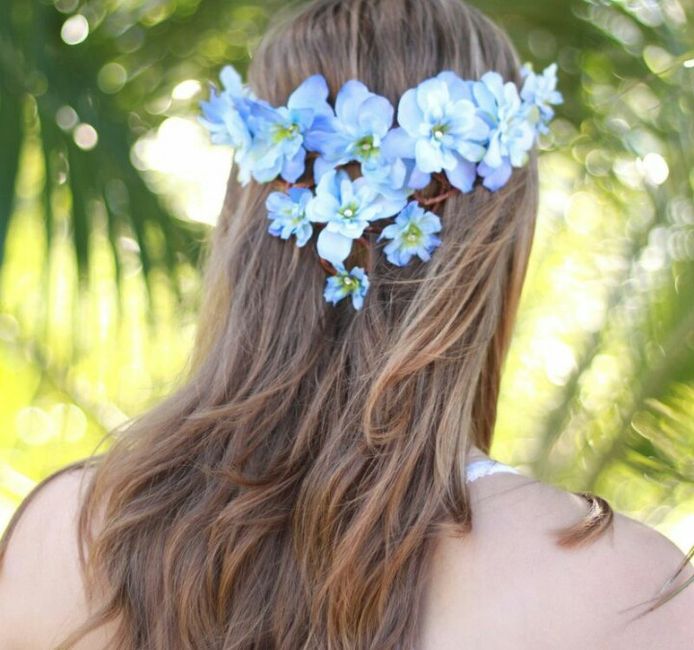 Acessórios para cabelo azul - mês abril - 2