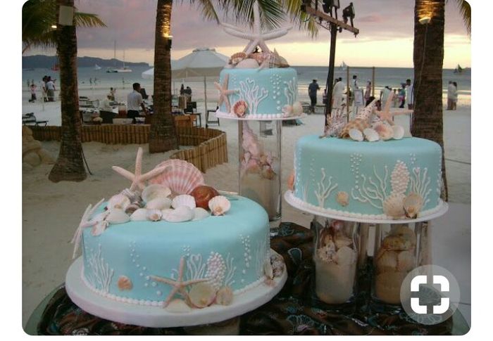Mês de abril - bolos tema praia em azul - 10
