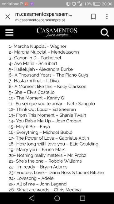 Ajuda de músicas para entrada noiva e noivo - 2
