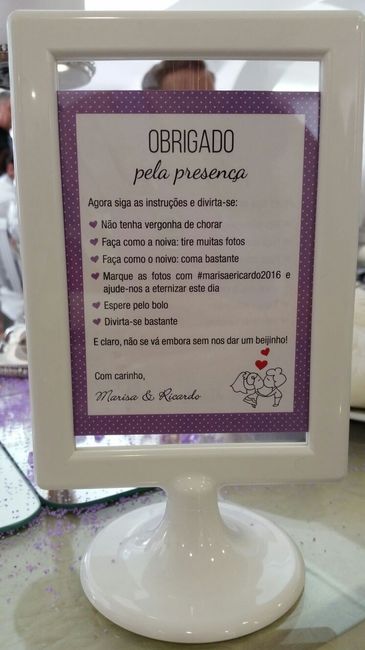 Agradecimento nas Mesas