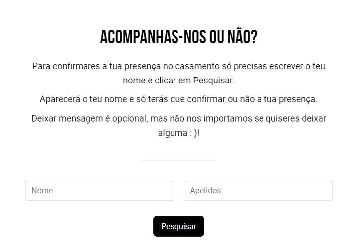 Preciso saber onde eu clico para criar minha lista de convidados no site de casamentos.pt para que eles possam confirmar presença.. alguém sabe ? 3