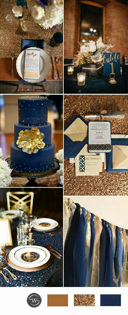 Desafio das Cores - Azul Marinho,  Dourado e Branco - 5