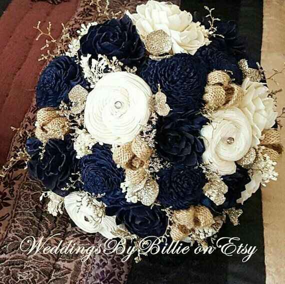 Desafio das Cores - Azul Marinho,  Dourado e Branco - Bouquet - 6