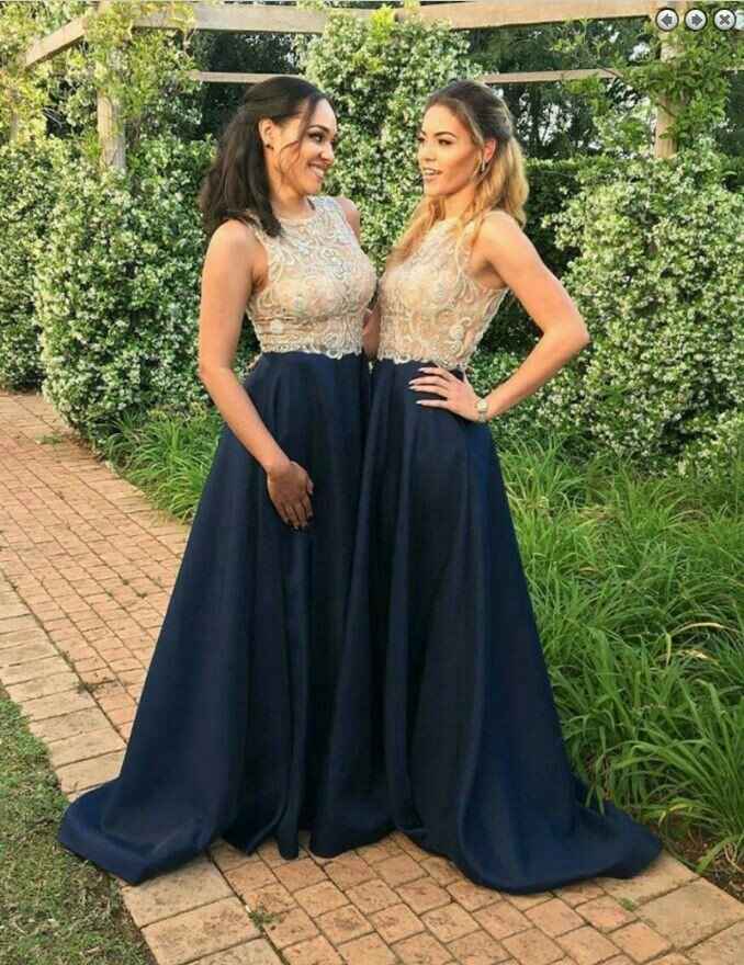 Desafio das Cores - Azul Marinho,  Dourado e Branco - Damas de Honor - 1