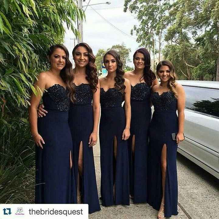 Desafio das Cores - Azul Marinho,  Dourado e Branco - Damas de Honor - 2