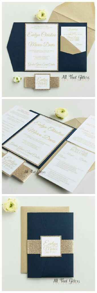 Desafio das Cores - Azul Marinho,  Dourado e Branco - Convites/ Save The Date - 4