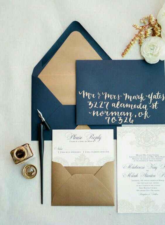 Desafio das Cores - Azul Marinho,  Dourado e Branco - Convites/ Save The Date - 5