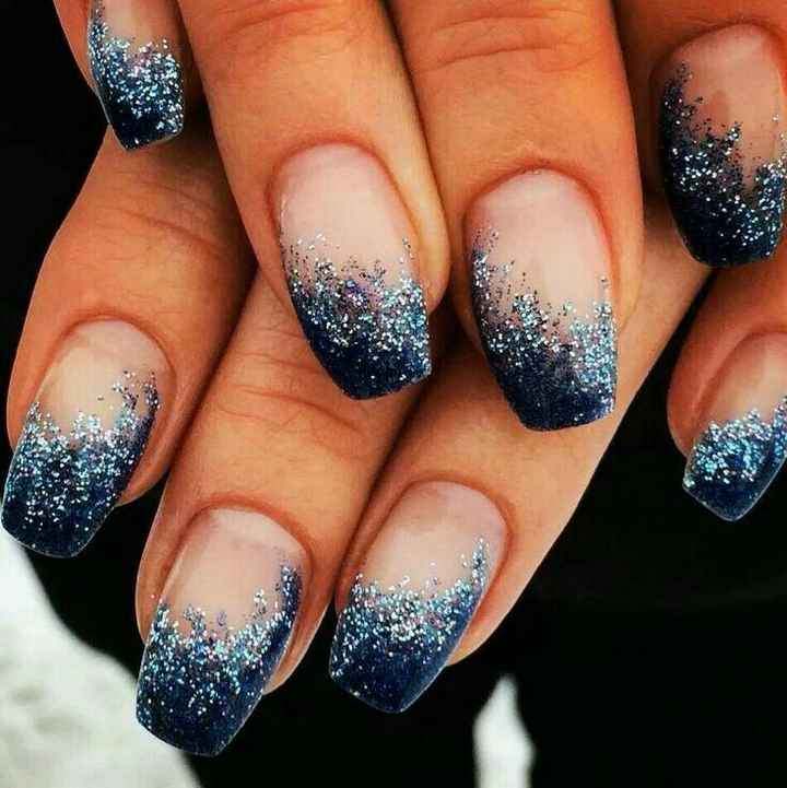 Desafio das Cores - Azul Marinho,  Dourado e Branco - Unhas - 1