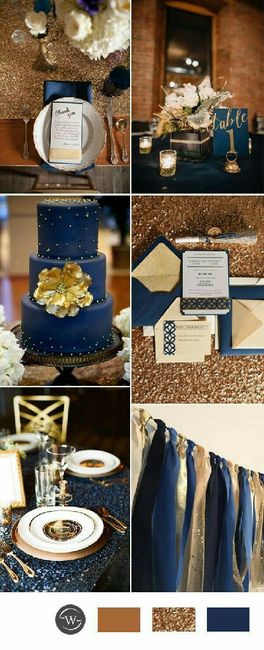 Desafio das Cores - Azul Marinho,  Dourado e Branco - 5