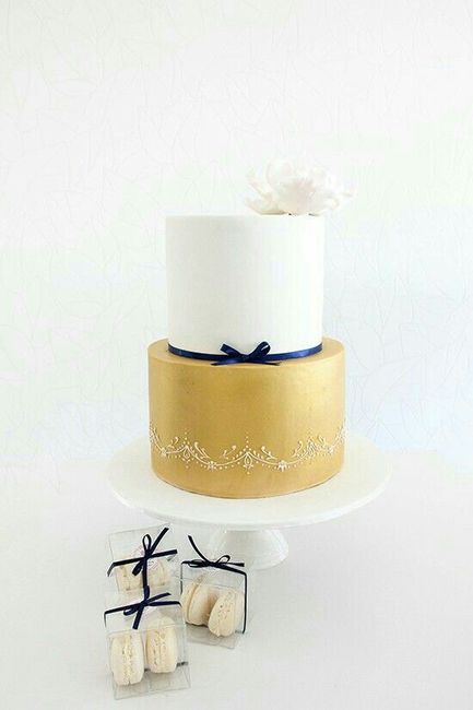 Desafio das Cores - Azul Marinho, Dourado e Branco - Bolo 1