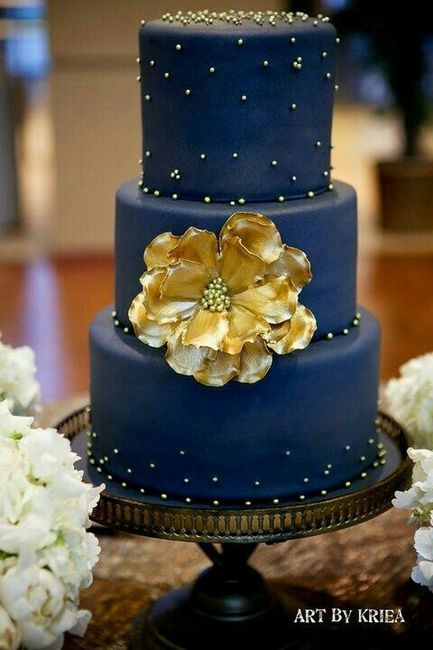 Desafio das Cores - Azul Marinho, Dourado e Branco - Bolo 3