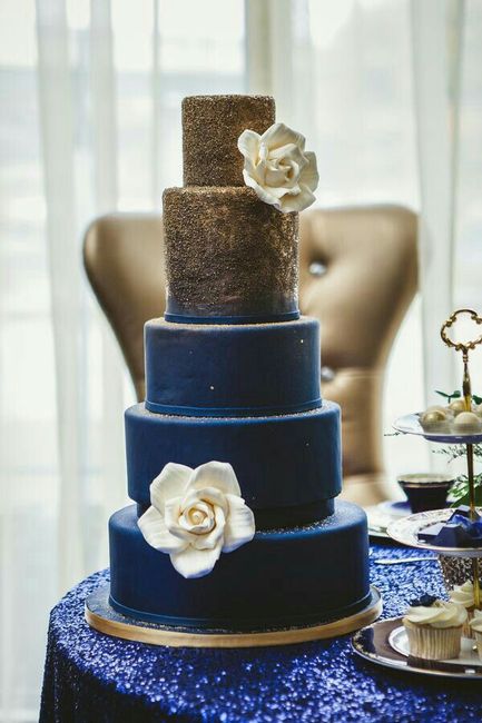 Desafio das Cores - Azul Marinho, Dourado e Branco - Bolo 8