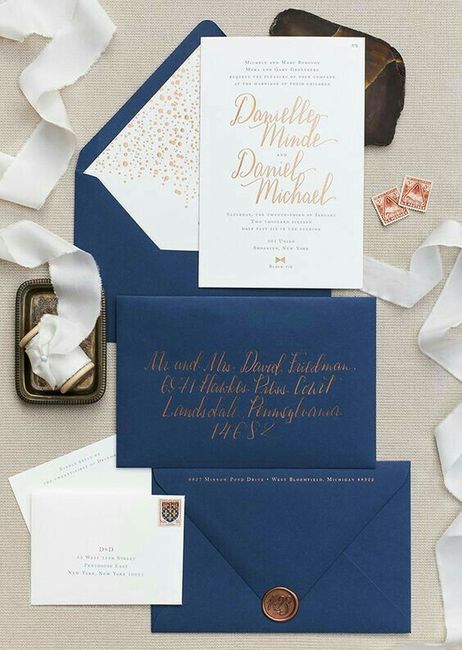 Desafio das Cores - Azul Marinho,  Dourado e Branco - Convites/ Save The Date 6