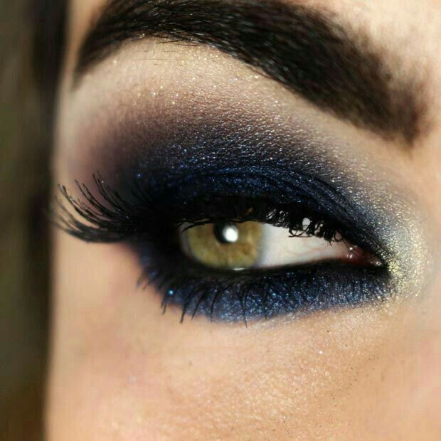 Desafio das Cores - Azul Marinho,  Dourado e Branco - Maquilhagem - 5