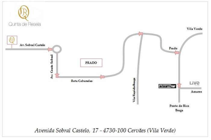 Mapa até a quinta