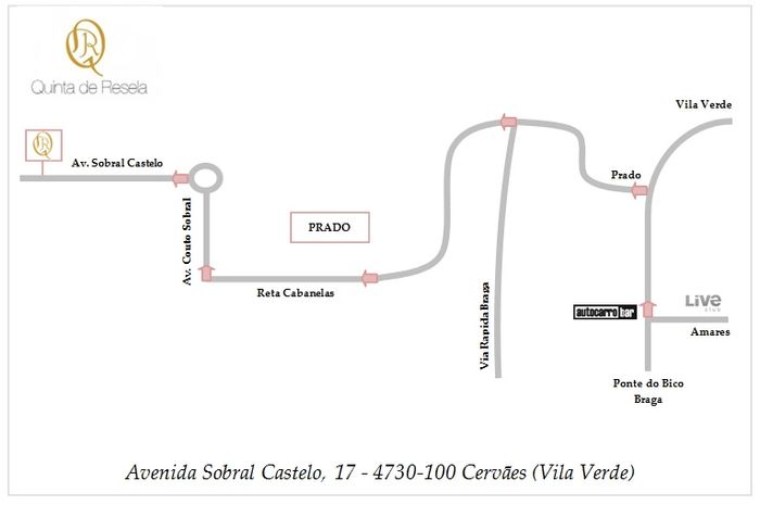Mapa até a quinta
