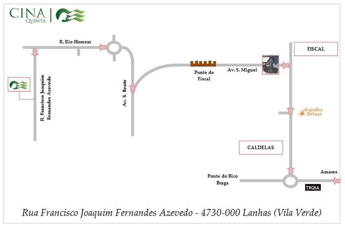 Mapa até a quinta