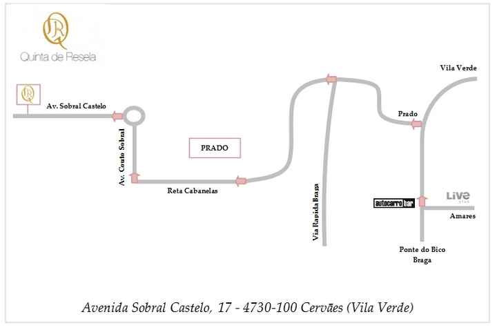 Mapa até a quinta