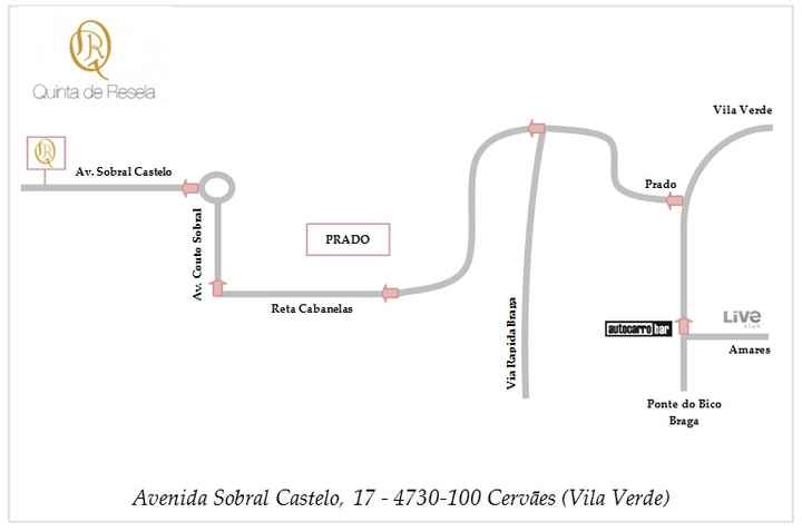 Mapa até a quinta