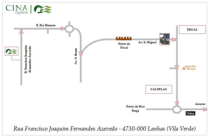 Mapa até a quinta