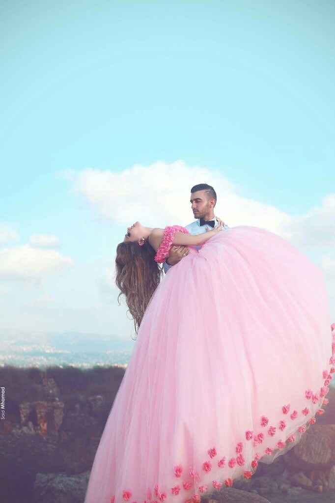 Vestido de noiva rosa - 1