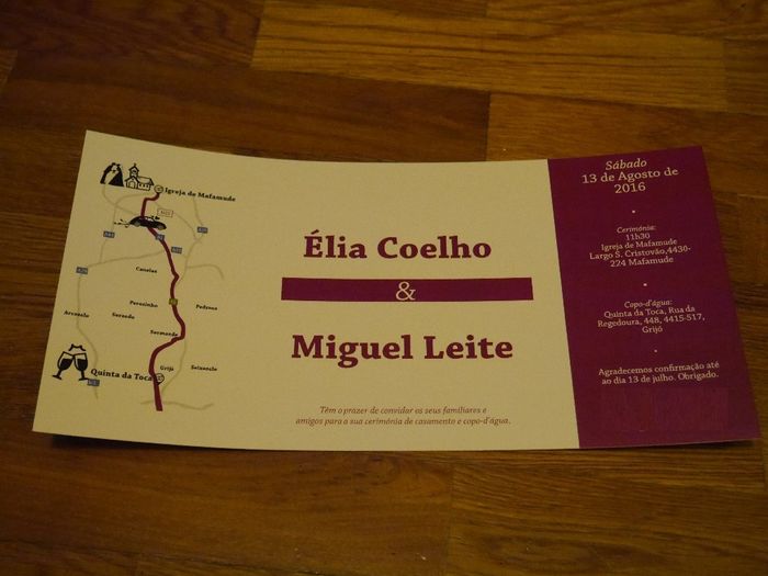 convite antes de ser dobrado