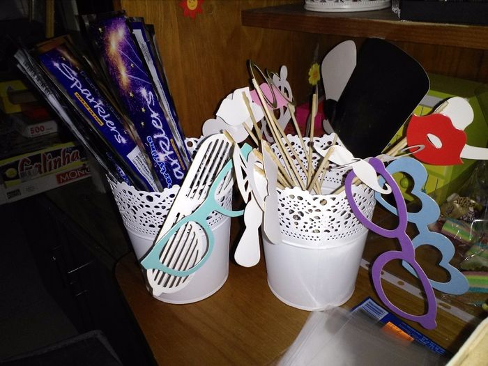 A cesta do photobooth e a dos sparklers, falta uma com o resto das coisas para o photobooth!