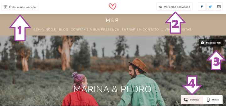 Como criar e personalizar o teu Site de Casamento - 3